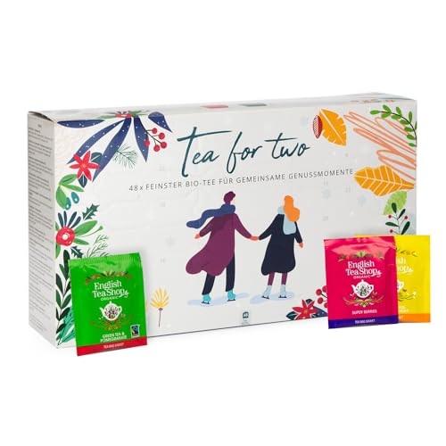 Tee Adventskalender Tea for Two BIO (Tee für Zwei) - 48 Premium BIO Tees aus besten Zutaten - ideal auch als Tee Geschenk - nicht nur für Paare