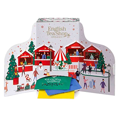 English Tea Shop - Tee Adventskalender Weihnachtsmarkt, weiß, 24 verschiedene Premium BIO Tees - beliebte Klassiker und Trendtees