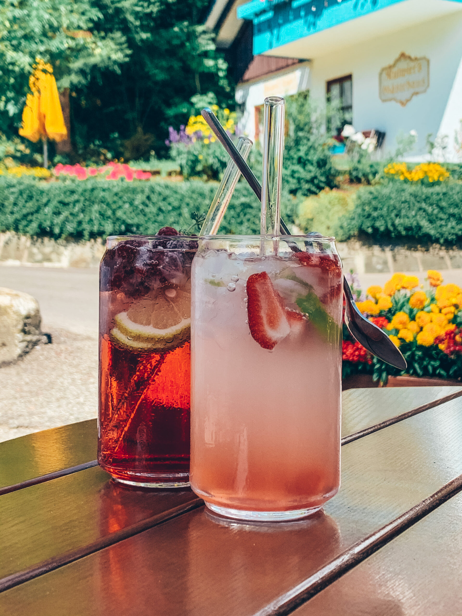 Eistee vegan im Urlaub in Oberstaufen