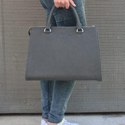 Tasche aus veganem Leder - Denise Robool Elite Dark Grey